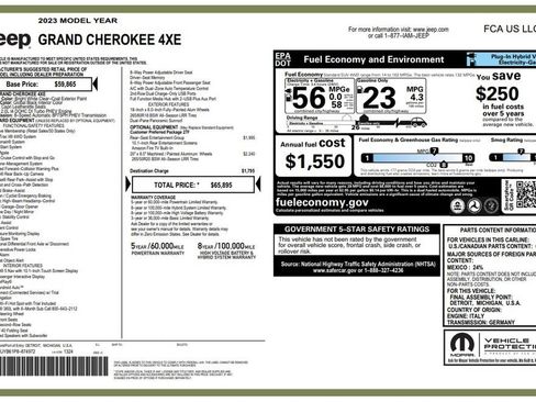 Used 2023 Jeep Grand Cherokee 4WD 4xe w/ Luxury Tech Group II image 2