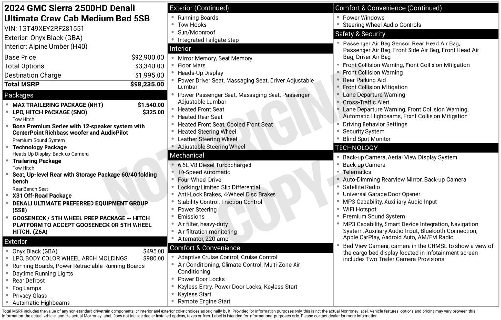 Used 2024 GMC Sierra 2500 Denali Ultimate w/ Max Trailering Package AWD/4WD image 9