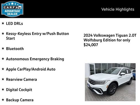Certified 2024 Volkswagen Tiguan Wolfsburg Edition image 3