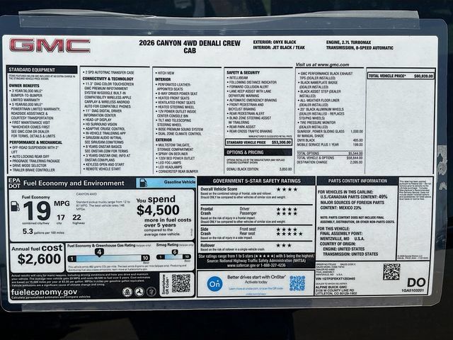 New 2026 GMC Canyon Denali w/ LPO, Denali Black Edition AWD/4WD image 21