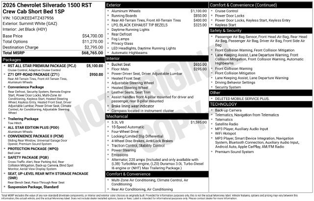 New 2026 Chevrolet Silverado 1500 RST w/ RST All Star Premium Package AWD/4WD image 4