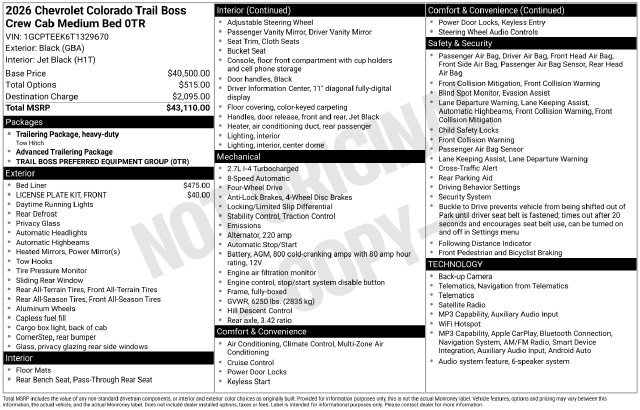 New 2026 Chevrolet Colorado Trail Boss AWD/4WD image 5