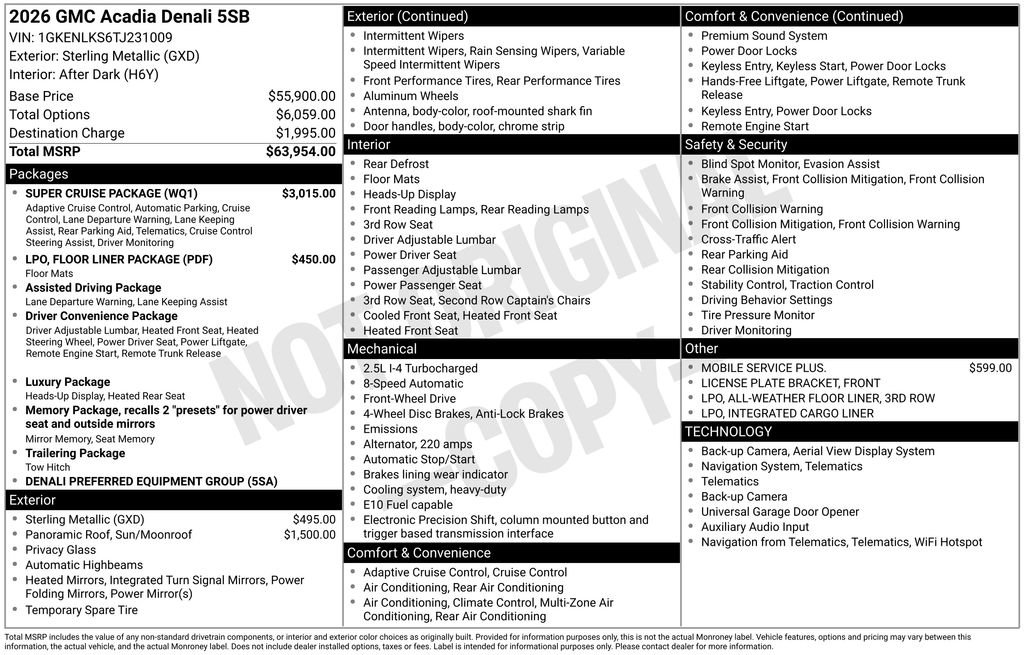 New 2026 GMC Acadia Denali w/ Super Cruise Package FWD image 24