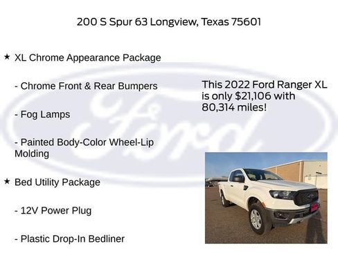 Used 2022 Ford Ranger XL w/ Equipment Group 101A High image 10