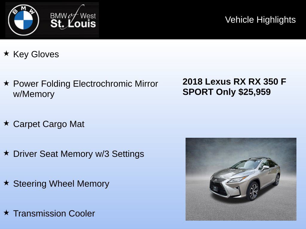 Used 2018 Lexus RX 350 AWD w/ Premium Package image 16