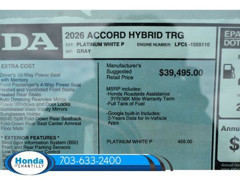 New 2026 Honda Accord Hybrid Touring image 37