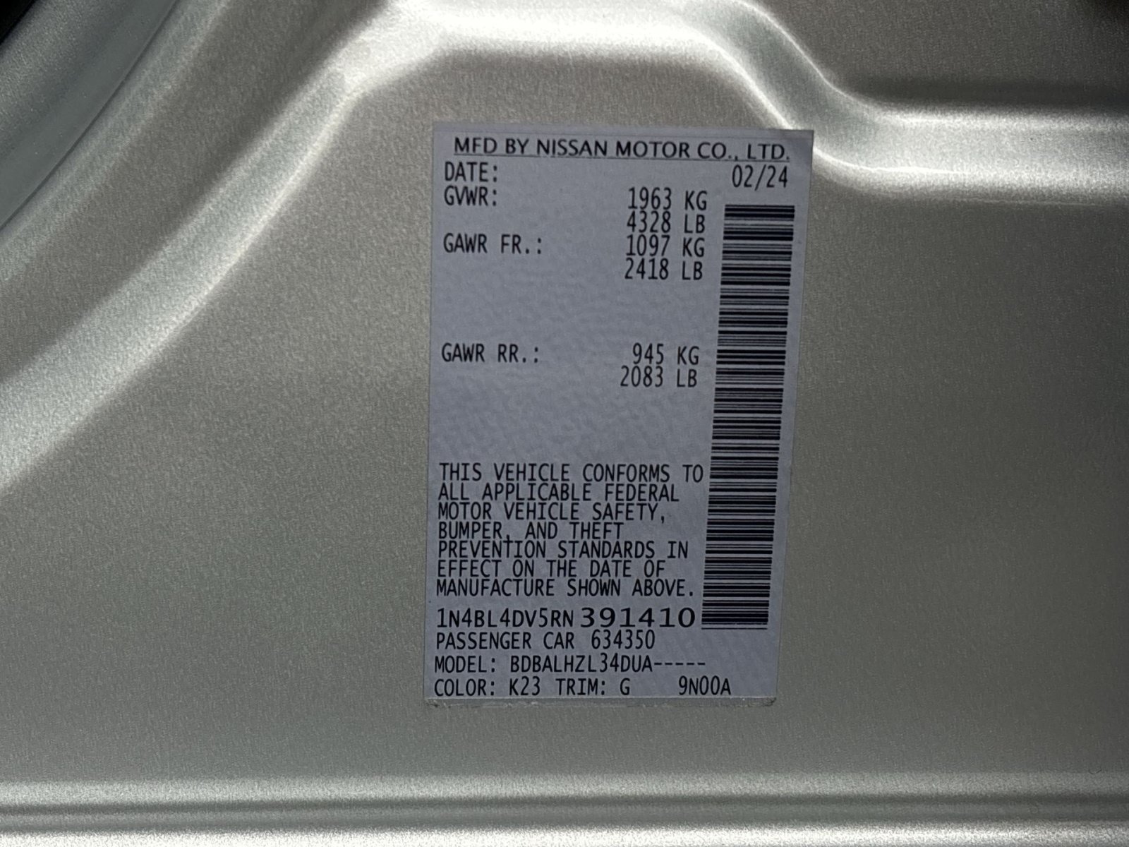 Used 2024 Nissan Altima 2.5 SV FWD image 28