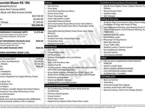 Used 2023 Chevrolet Blazer RS w/ Driver Confidence II Package AWD/4WD image 5