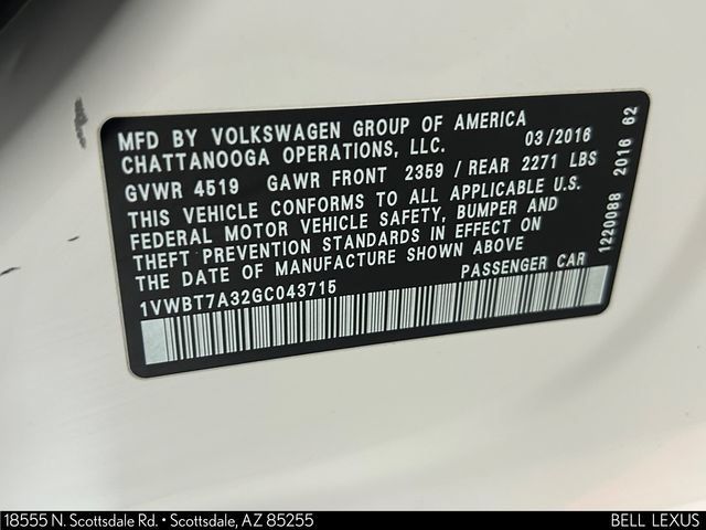 Used 2016 Volkswagen Passat 1.8T SE w/ Lighting Package (P06) FWD image 32
