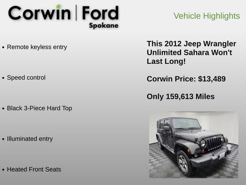 Used 2012 Jeep Wrangler Unlimited Sahara w/ Connectivity Group image 6