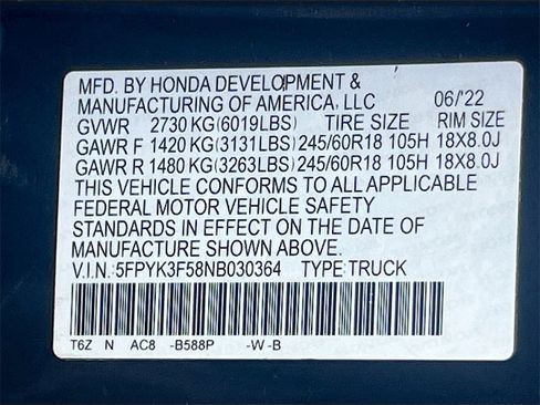 Used 2022 Honda Ridgeline RTL image 32