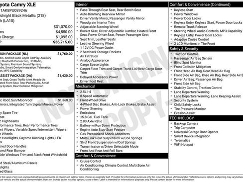 Used 2023 Toyota Camry XLE w/ Navigation Package FWD image 36