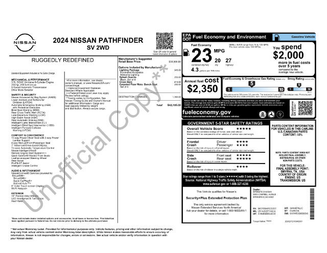 Used 2024 Nissan Pathfinder SV w/ Lighting Package (N92) FWD image 8
