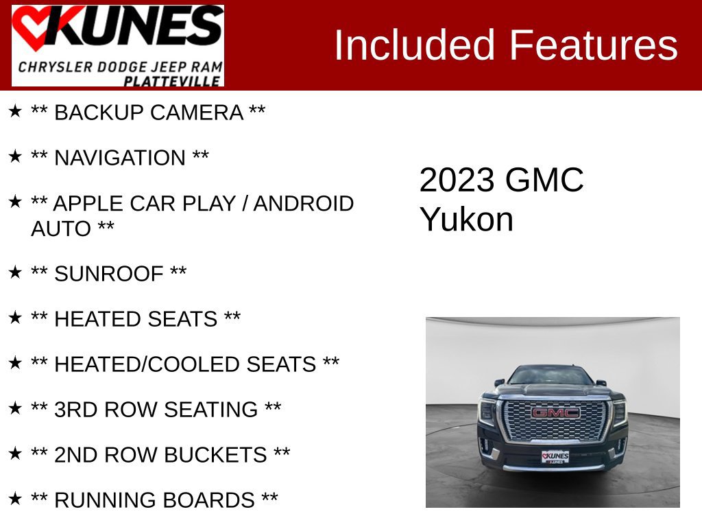 Used 2023 GMC Yukon Denali w/ LPO, Floor Liner Package AWD/4WD image 2
