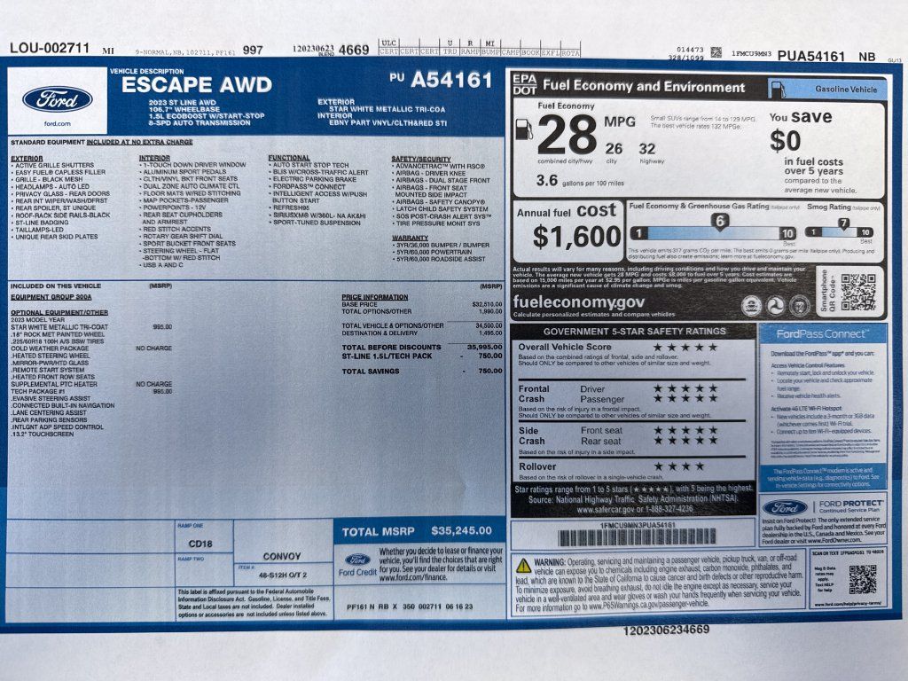 Used 2023 Ford Escape ST-Line w/ Tech Pack #1 AWD/4WD image 28