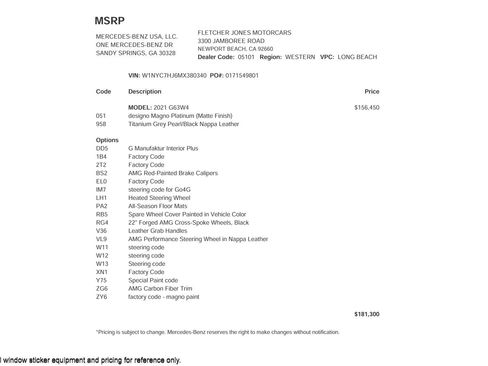 Certified 2021 Mercedes-Benz G 63 AMG 4MATIC image 3