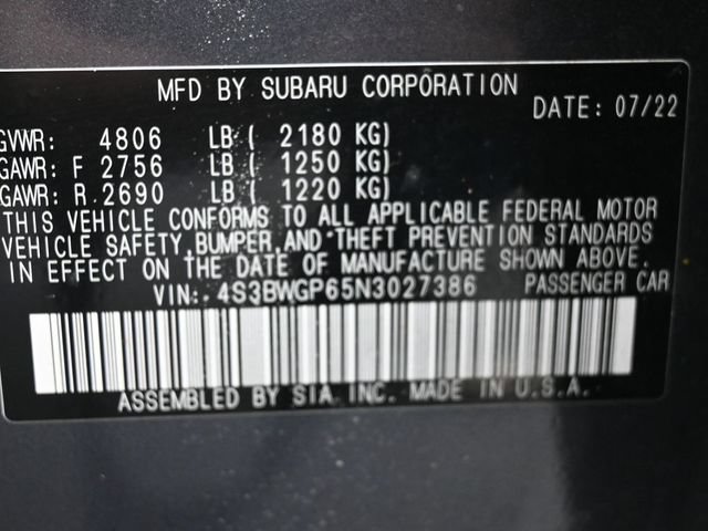 Used 2022 Subaru Legacy Touring XT AWD/4WD image 6