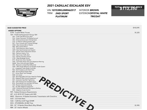Used 2021 Cadillac Escalade ESV Sport Platinum RWD image 82