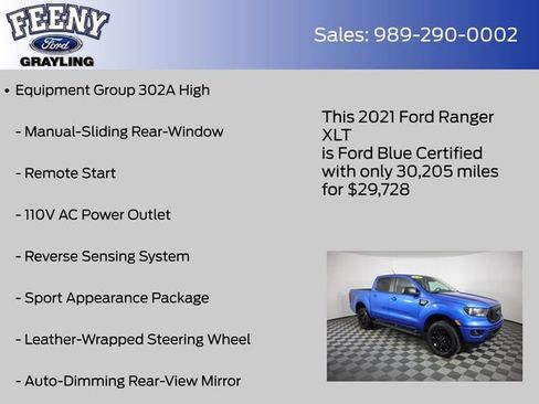 Used 2021 Ford Ranger XLT w/ Equipment Group 302A High image 8