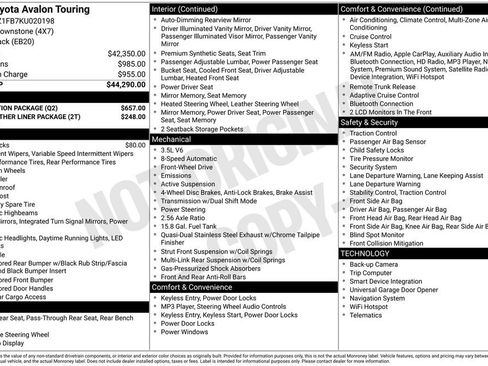 Used 2019 Toyota Avalon Touring w/ Protection Package image 17