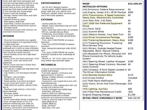 Used 2020 Chevrolet Express 2500 w/ Driver Convenience Package RWD image 46