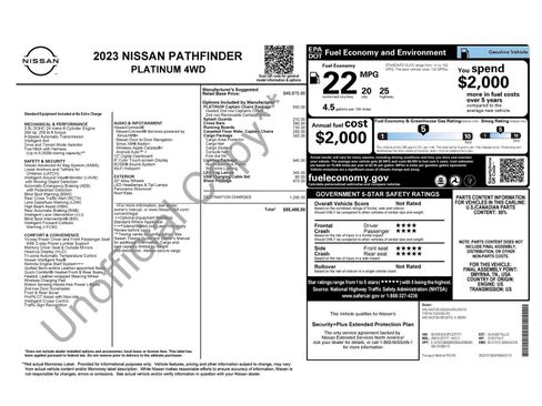 Used 2023 Nissan Pathfinder Platinum w/ Lighting Package (N93) AWD/4WD image 12