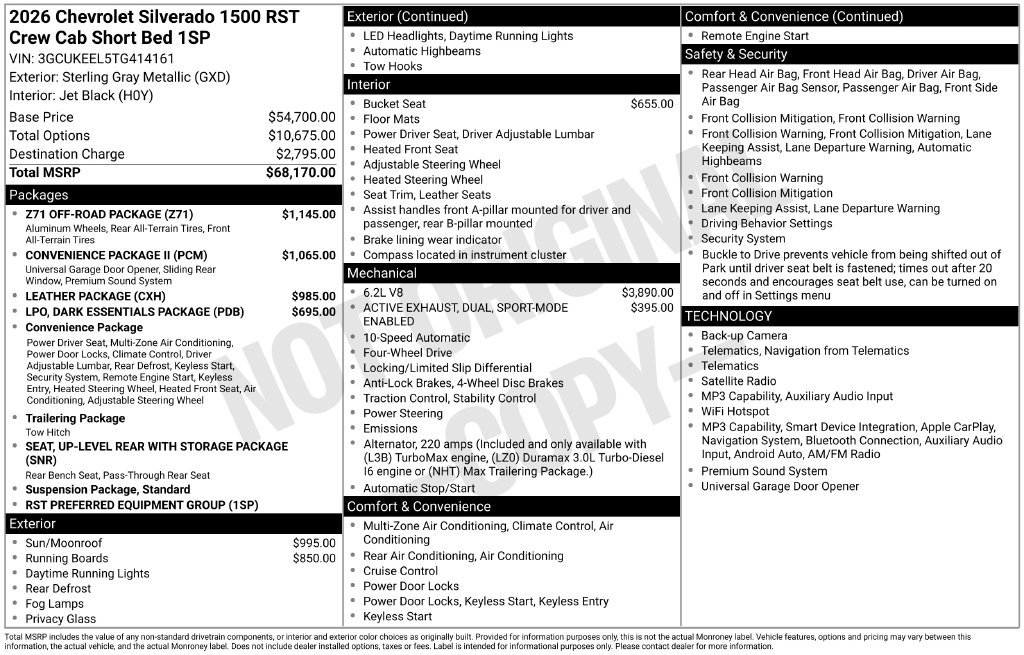 New 2026 Chevrolet Silverado 1500 RST w/ Z71 Off-Road Package AWD/4WD image 34