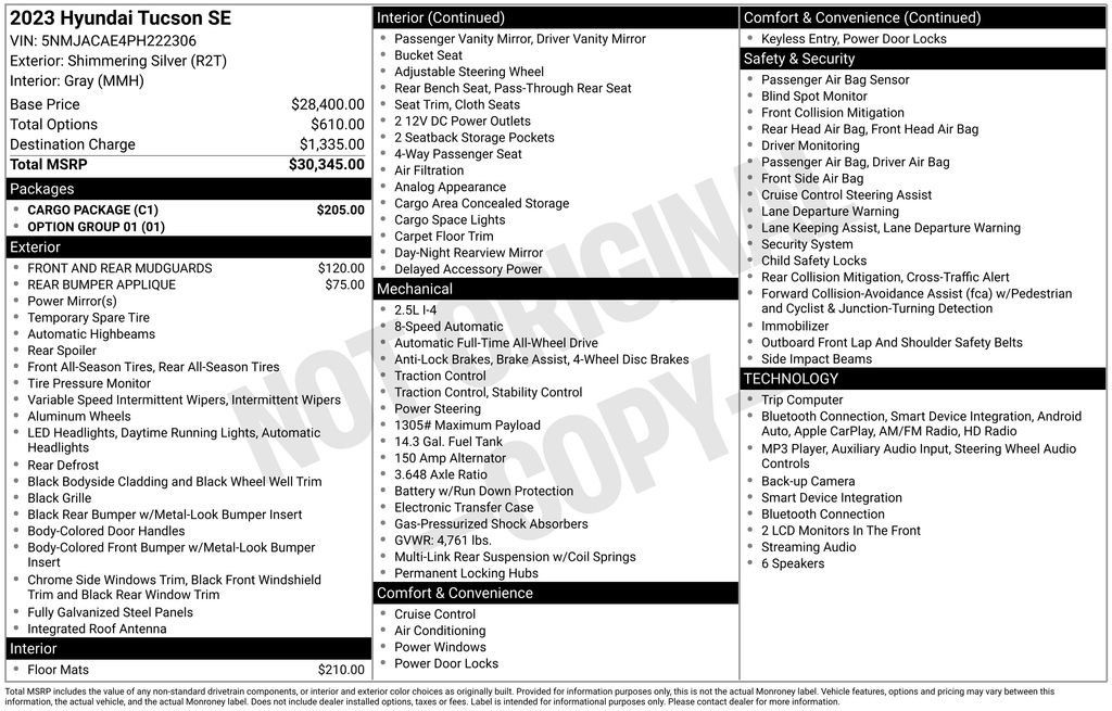 Certified 2023 Hyundai Tucson SE w/ Cargo Package AWD/4WD image 30