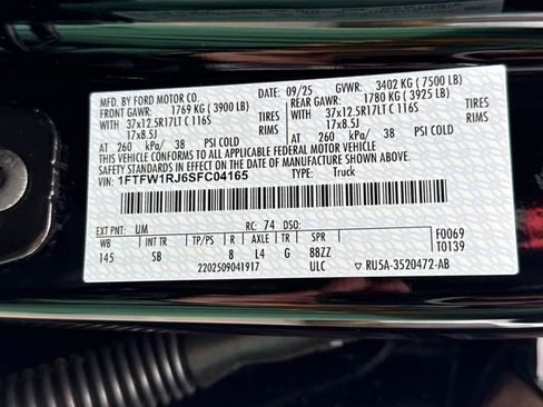 Used 2025 Ford F150 Raptor w/ Equipment Group 803A Raptor R image 21