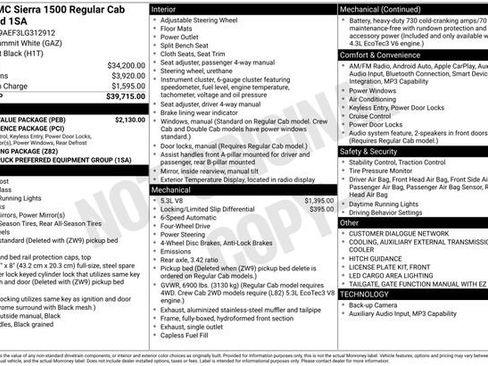 Used 2020 GMC Sierra 1500 4x4 Regular Cab w/ Sierra Value Package image 3