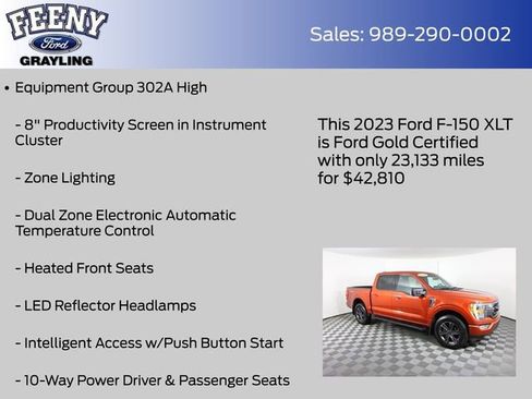 Certified 2023 Ford F150 XLT w/ Equipment Group 302A High image 13