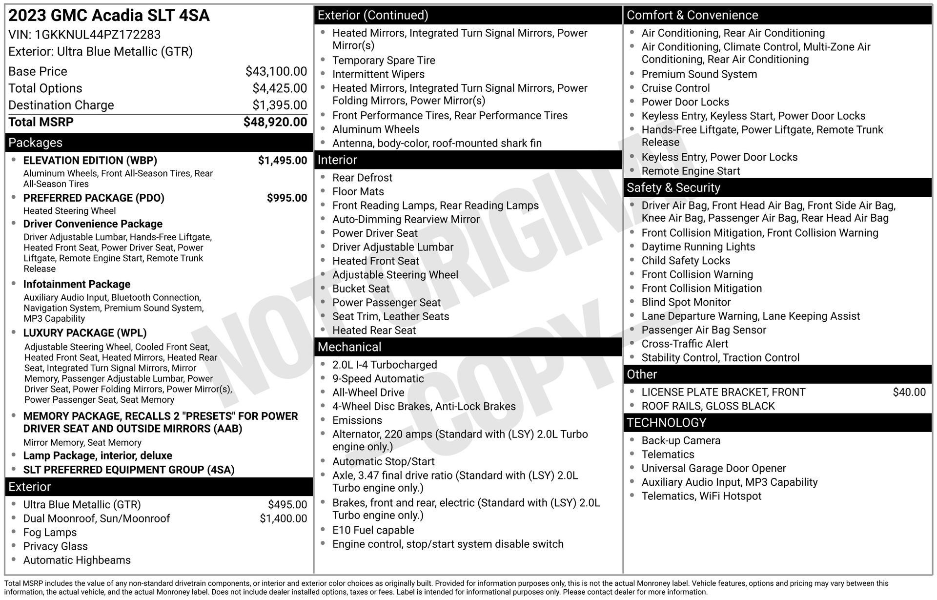 Used 2023 GMC Acadia SLT w/ Elevation Edition AWD/4WD image 4