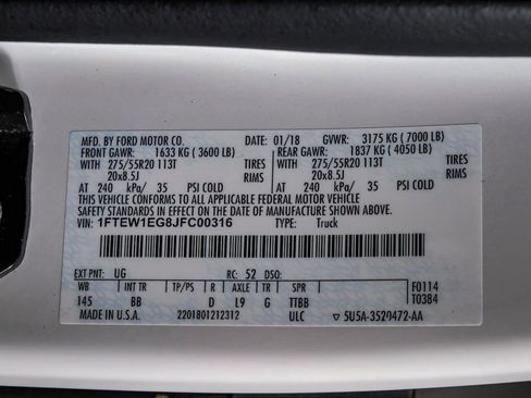 Used 2018 Ford F150 Platinum w/ Equipment Group 701A Luxury image 62