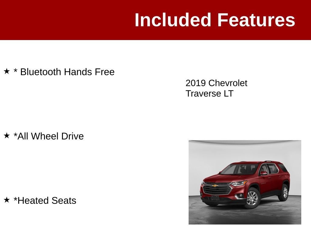 Used 2019 Chevrolet Traverse LT w/ LPO, Floor Liner Package AWD/4WD image 3