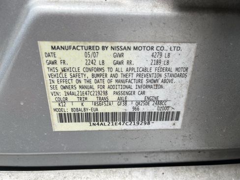 Used 2007 Nissan Altima 2.5 S image 13