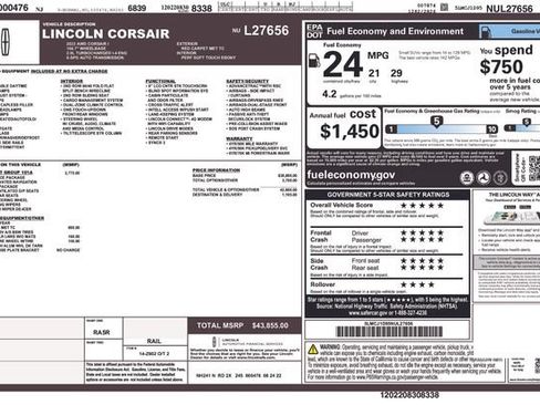 Certified 2022 Lincoln Corsair AWD w/ Equipment Group 101A image 12