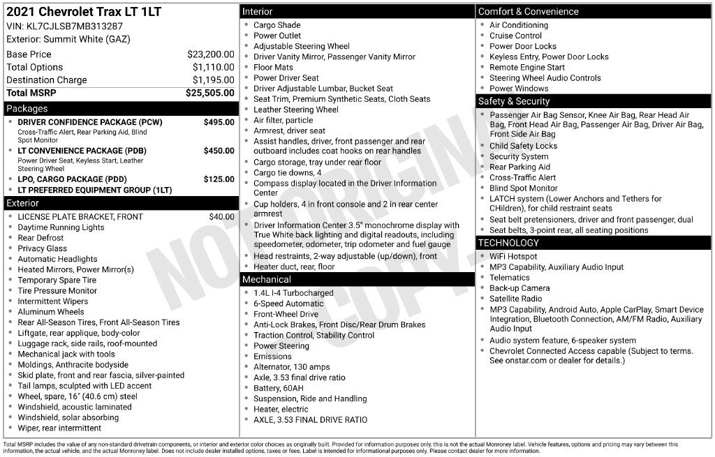 Used 2021 Chevrolet Trax LT w/ Driver Confidence Package FWD image 21