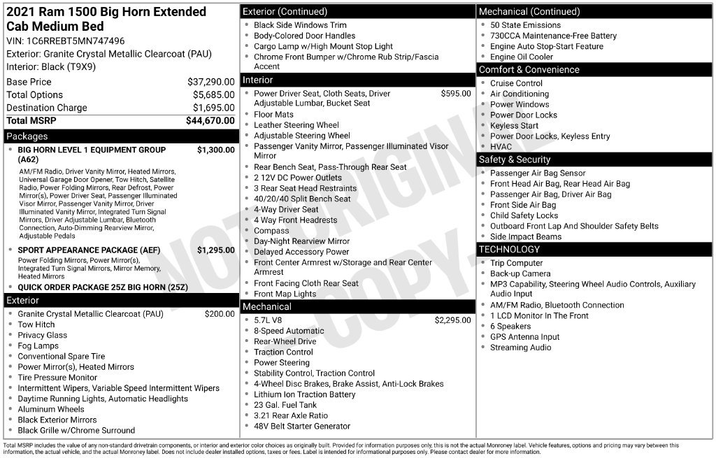 Used 2021 RAM 1500 Big Horn RWD image 6