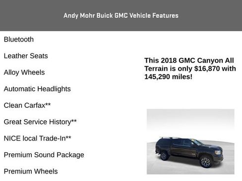Used 2018 GMC Canyon All Terrain w/ Trailering Package AWD/4WD image 4