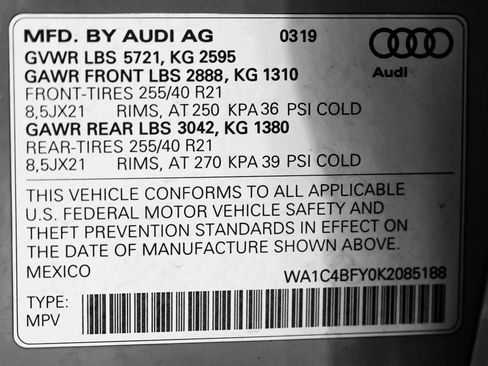 Used 2019 Audi SQ5 Prestige w/ Prestige Package AWD/4WD image 78