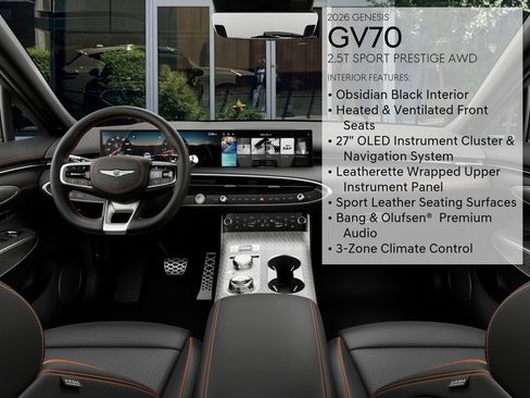 New 2026 Genesis GV70 2.5T Sport Prestige w/ G1 Accessory Package AWD/4WD image 17