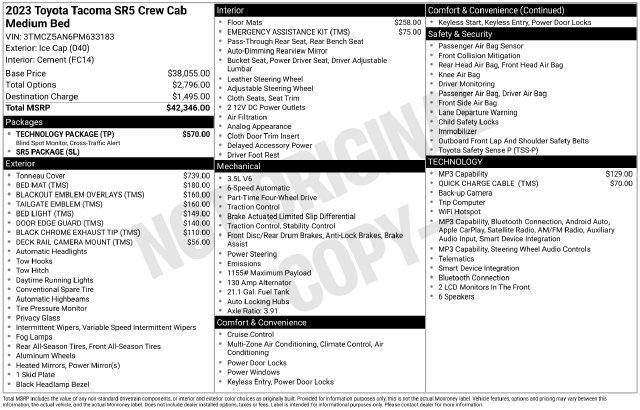 Used 2023 Toyota Tacoma SR5 w/ Technology Package AWD/4WD image 11