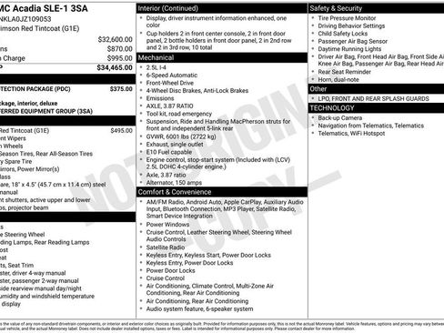 Used 2018 GMC Acadia SLE w/ LPO, Protection Package image 4