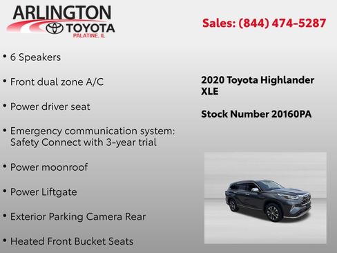 Used 2020 Toyota Highlander XLE FWD image 2
