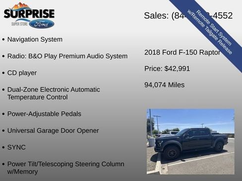 Used 2018 Ford F150 Raptor w/ Equipment Group 802A Luxury AWD/4WD image 25