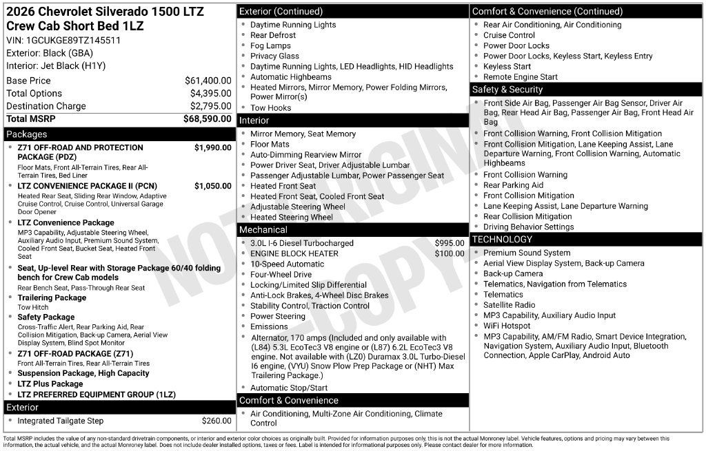 Used 2026 Chevrolet Silverado 1500 LTZ AWD/4WD image 34
