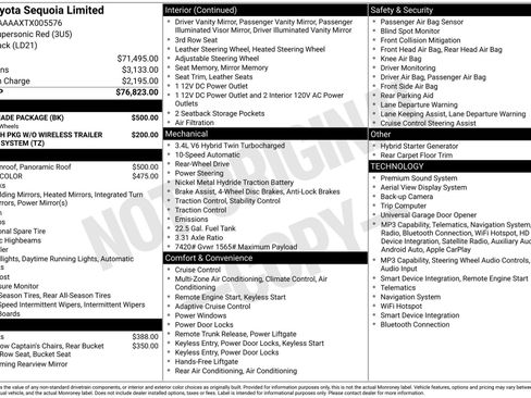 New 2026 Toyota Sequoia Limited w/ Nightshade Package RWD image 16