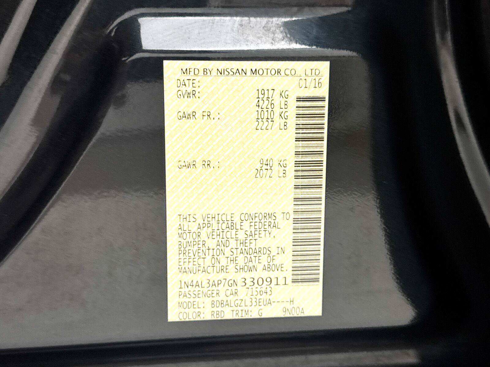 Used 2016 Nissan Altima 2.5 S w/ Power Driver Seat Package FWD image 29