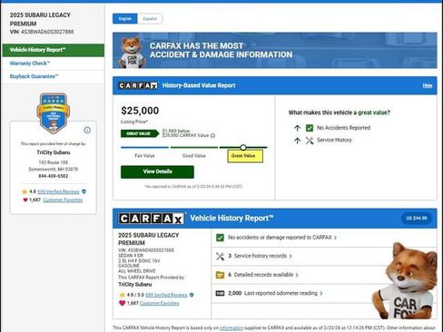 Used 2025 Subaru Legacy Premium image 10