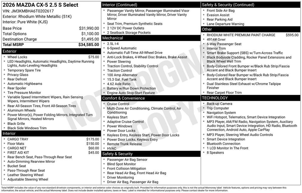 New 2026 MAZDA CX-5 Select AWD/4WD image 33